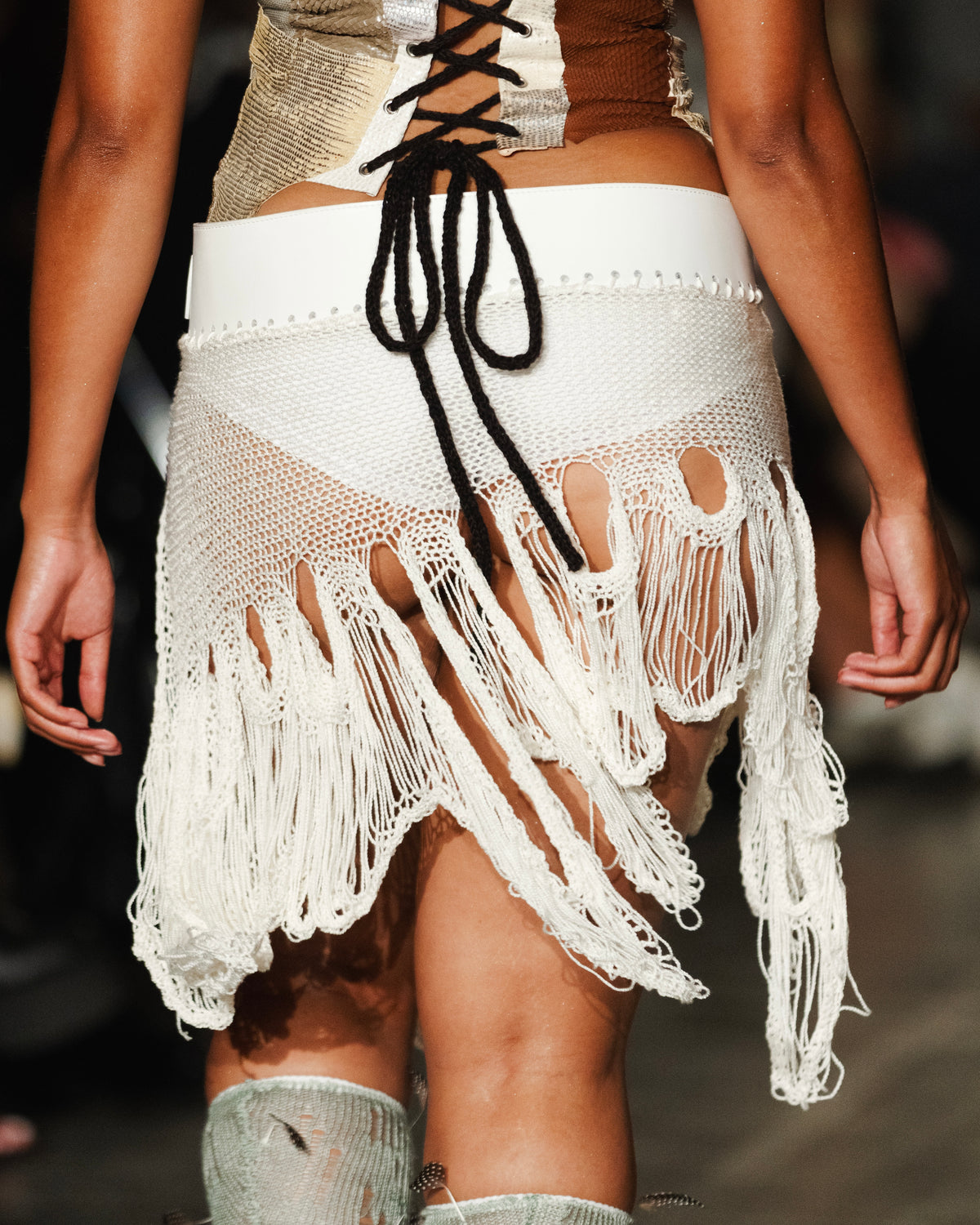 White belted skirt