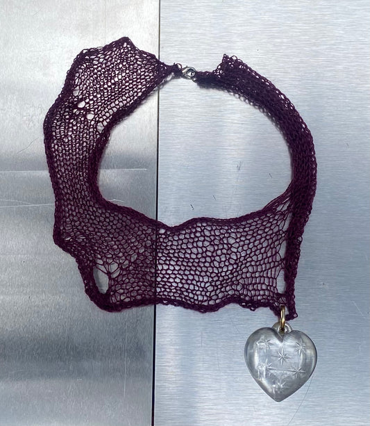 Mauve heart necklace