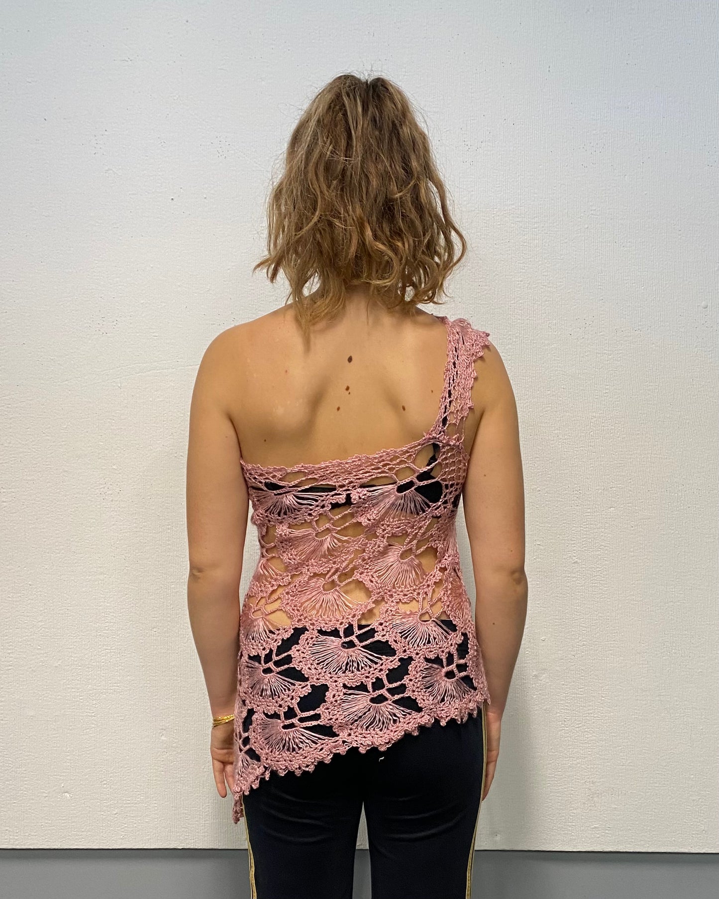 pink asymmetrical flower top