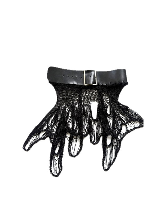 Black belted skirt